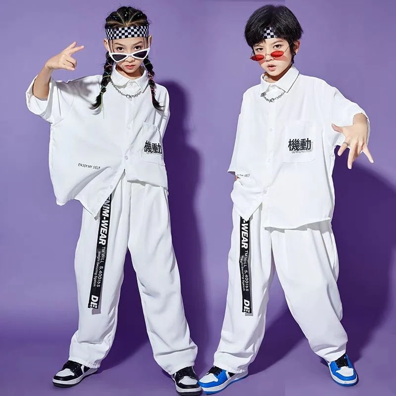 【1673人コレクション】ストリートダンス子供ファッション男の子夏ヒップホップ衣装クールな女の子ジャズダンス服セットショー衣装薄い