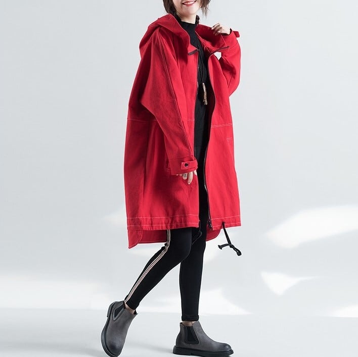 アウター ジャケット スプリング コート デニムコート デニム ジャケット オーバーサイズ フード パーカー 長袖 ジッパー 温かい 防寒 防風 大きいサイズ ルーズ かっこいい 韓国風 lout03