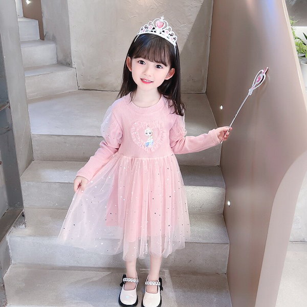 Qoo10] キッズ ワンピース アナと雪の女王 エル