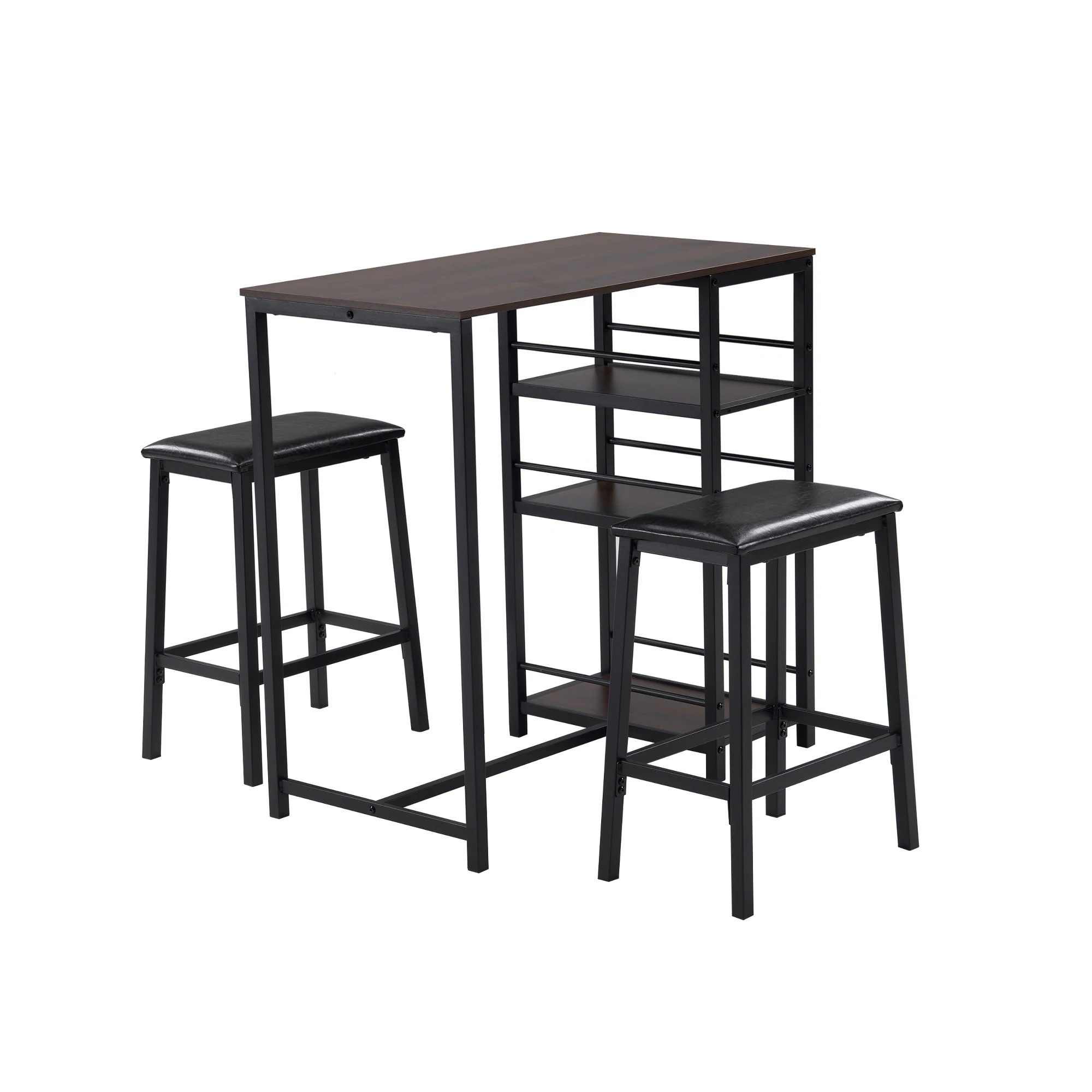 【最短即日出荷】【ブラウン】カウンター3点セット ダイニング3点セット カウンターテーブル 2人用 2人掛け 無垢材 ダイニングテーブル ダイニングテーブルセット ダイニングチェア レトロ 食卓 北欧