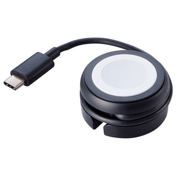 MPA-AWMCQBK ブラック [Apple Watch 充電器 ケーブル USB Type-C 23cm 巻取タイプ Apple正規認証品] メーカー直送