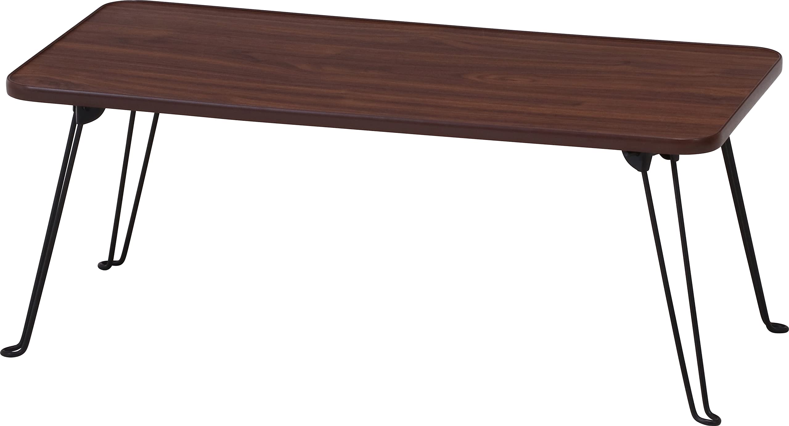 不二貿易 ローテーブル 四角 折りたたみテーブル ミニ 幅80×奥行40×高さ31cm ブラウン 完成品 角が丸い 持ち運び簡単 アウトドア ピクニック 10862