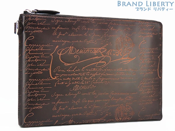 激レア未使用ベルルッティカリグラフィニノGMスクリットレザークラッチバッグダークブラウンヴェネチアレザーNINO_GM_NEO-V2