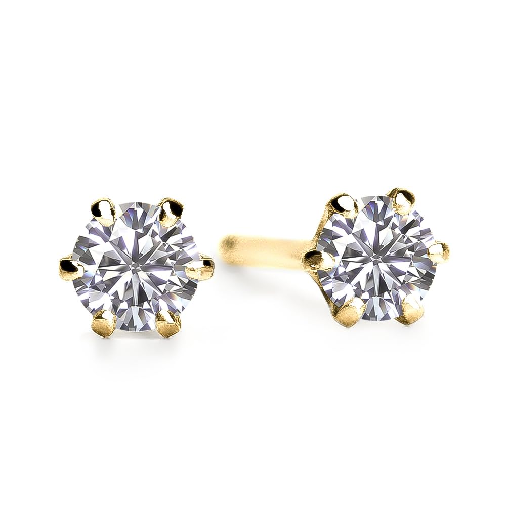 Diamond Lab ダイヤモンド ピアス レディース 0.02ct 一粒 K10 ホワイトゴールド [ギフトボックスセット]