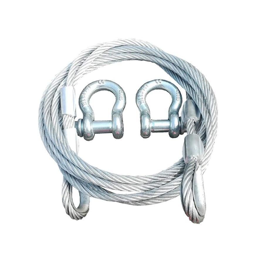 8 メートル 10 トン牽引ロープ ワイヤー材 + 2 個金属フック 防水防湿 車両救援用