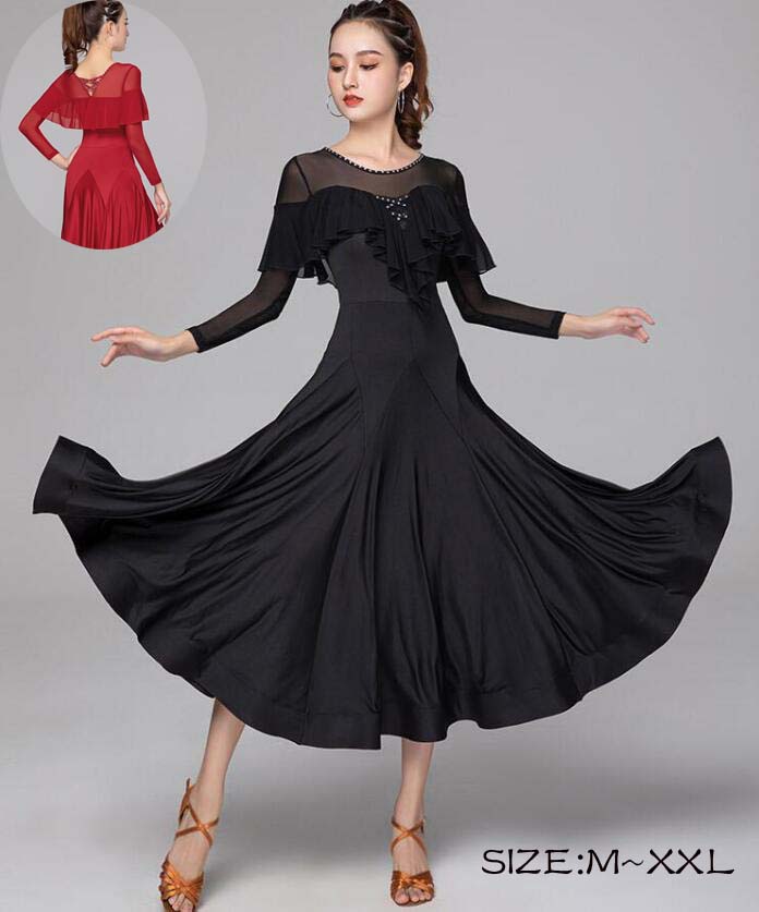 即納！ラテンドレスサンバ衣装おしゃれラテンダンスドレス社交ダンスドレスレディースラテンルンバ社交ダンス衣装タンゴチャチャレッスン着競技用ダンドレスワンピー