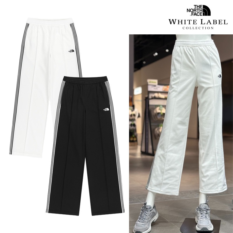 NP6KR82 WS TNF TRACK PANTS 25FW 新作 韓国限定ライン レディース ワイド パンツ 3ストライプ 韓国コーデ デイリー タウンユース 秋冬 コーデ提案 スニーカー