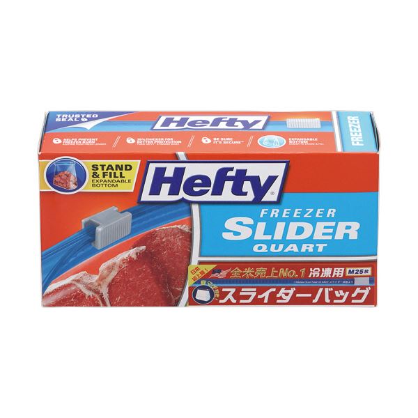 （まとめ）東洋アルミ Hefty スライダーバッグ冷凍/解凍用 M 1パック（25枚）[x5セット]