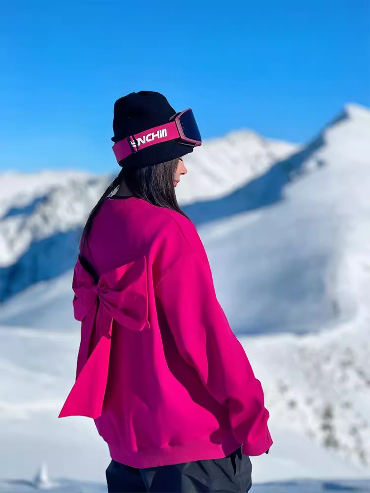 スノーボードウェア レディース メンズ トレーナー トップス 単品 蝶結び 可愛い スキーウェア スノボウェア 男女兼用 韓国風 防水 防寒防雪保温防風通気