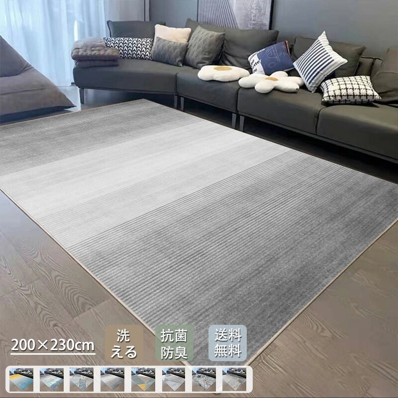 ラグ 洗える ラグマット オールシーズン 200×230 北欧 滑り止め ホットカーペット対応 床暖房対応 春 夏 マット カーペット ウォッシャブル リビング 新生活応援 ラグカーペット