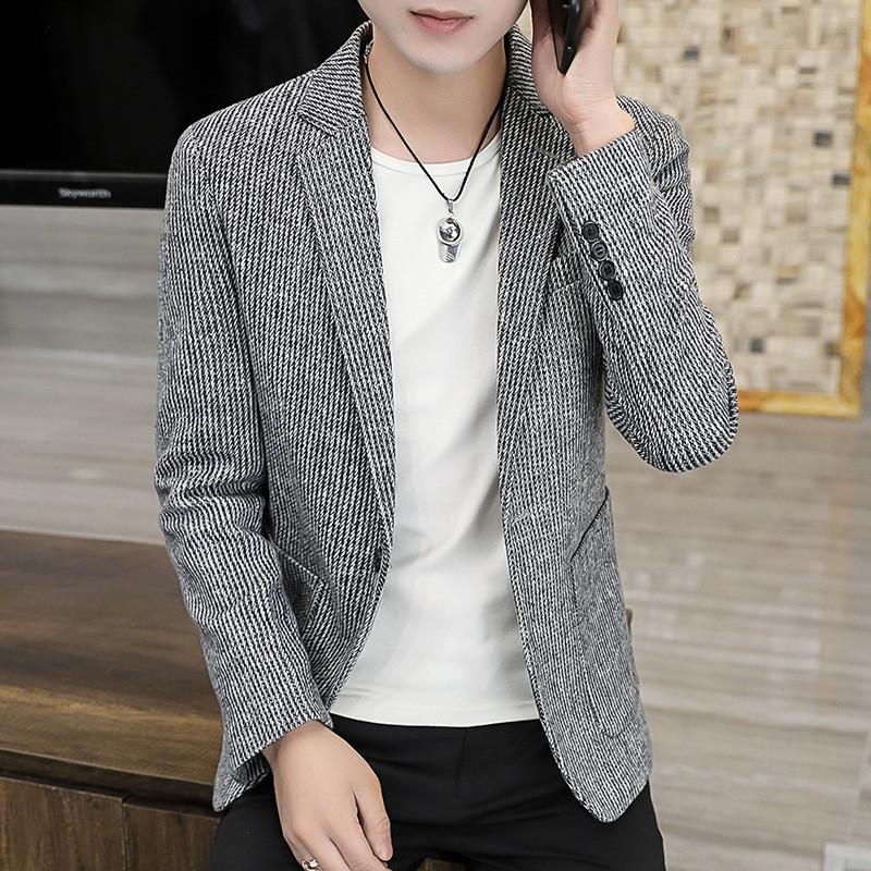 セールテーラードジャケットメンズビジネスビジネスコート長袖ストラIイプ柄アウター紳士用春冬カジュアルファションかっこいい