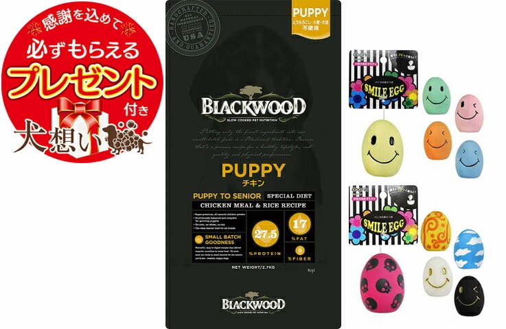 【プレゼント付】【スマイルエッグ付】ブラックウッド パピー 2.7kg 5,115円