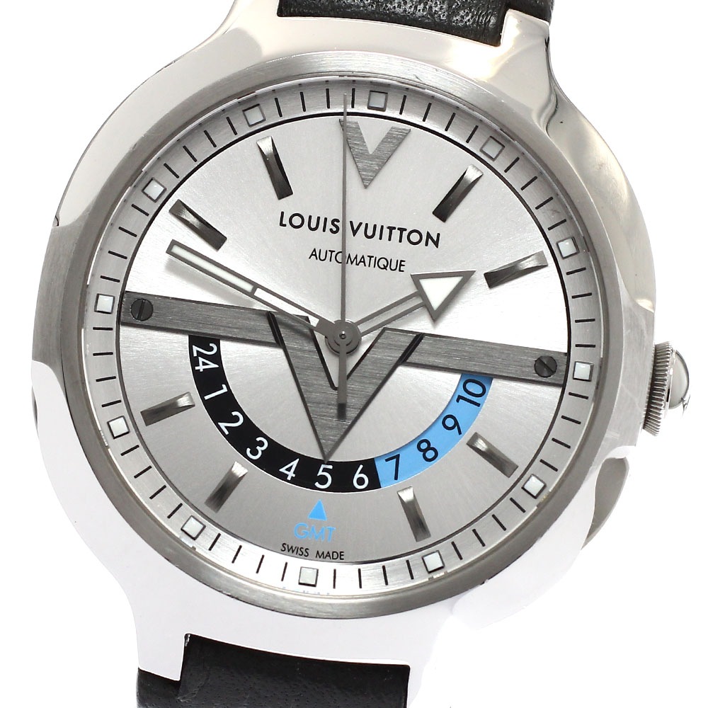 ルイ・ヴィトン LOUIS VUITTON Q7D31 ヴォヤジャー GMT デイ＆ナイト 自動巻き メンズ 箱・保証書付き_936351【中古】