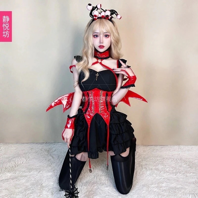 ハロウィンセクシー小悪魔メイドスカート甘辛ロリケーキチュチュスカート日本のアニメショーコス衣装 5,377円