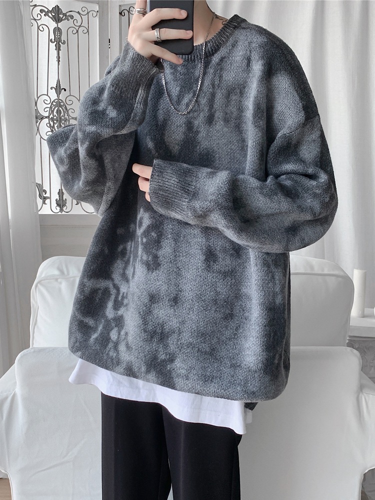 タイダイセーター メンズ シーズン 大きいサイズ プルオーバー グラデーション ニットジャケット ゆったり 日本製 ライン服