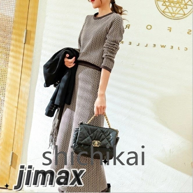 セットアップ レディース 秋 冬 セットアップ レディース 秋冬 きれい 長袖 ニットセット セーター スカート タイトスカート ミモレ丈 ニットソー 丸首 オシャレ オフィス 着痩せ ホワイトデー