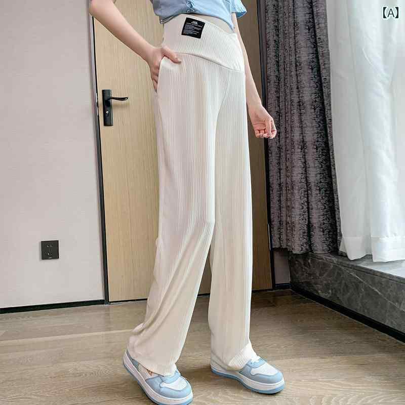 レディース　パンツ　スウェット　 妊婦 パンツ 春秋 スタイル アウターウェア お腹を 締め付けない 調節可能 大きいサイズ 妊娠 ローウエスト ストレート ワイド レッグ