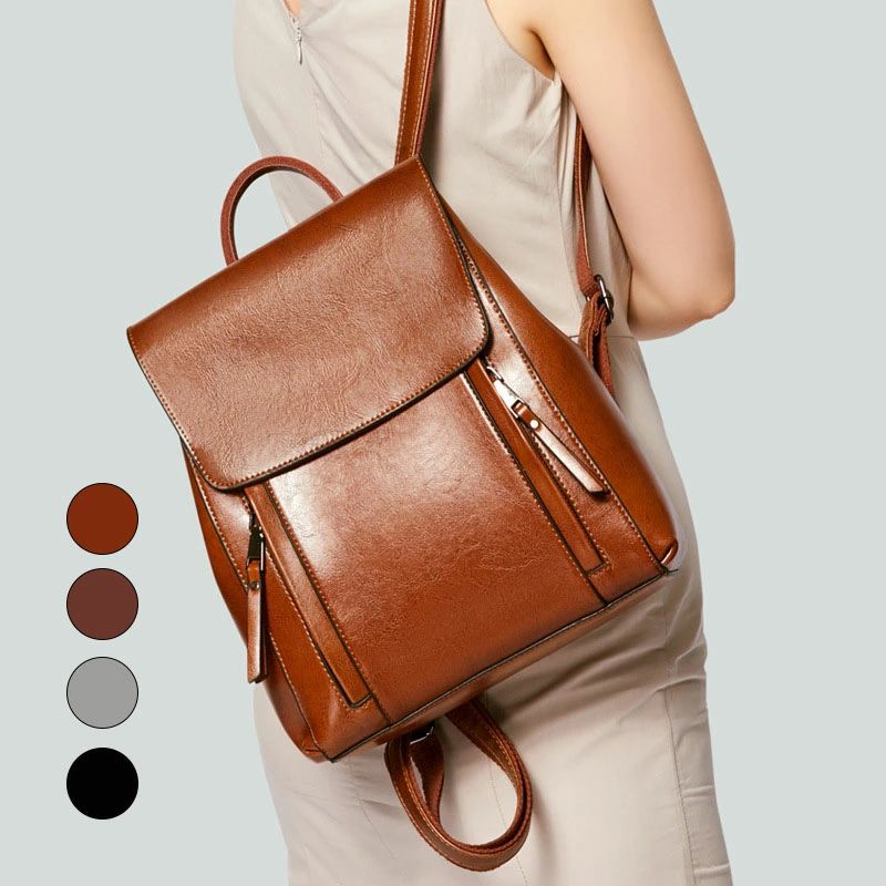 リュック レディース バックパック 合成皮革 レザー 大きめ 大容量 シンプル かわいい アウトドア カジュアル おしゃれ 大人 ファッション 旅行 通勤 通学 出張 全4色 ブラック コーヒー