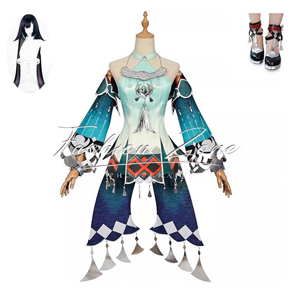 原神 げんしん 風 藍硯 Lan Yan コスプレ衣装 ウィッグ 靴 cosplay ハロウィン 演出服 変装
