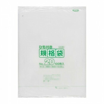 ジャパックス LD規格袋 厚み0.030mm No.20 ひも付き 透明 100枚x5冊x2箱 LK20