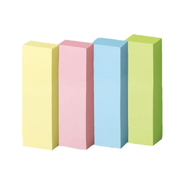 （まとめ） TANOSEE強粘着ふせん 50x15mm パステルカラー/4色 1セット（60冊：20冊x3パック） [x3セット]