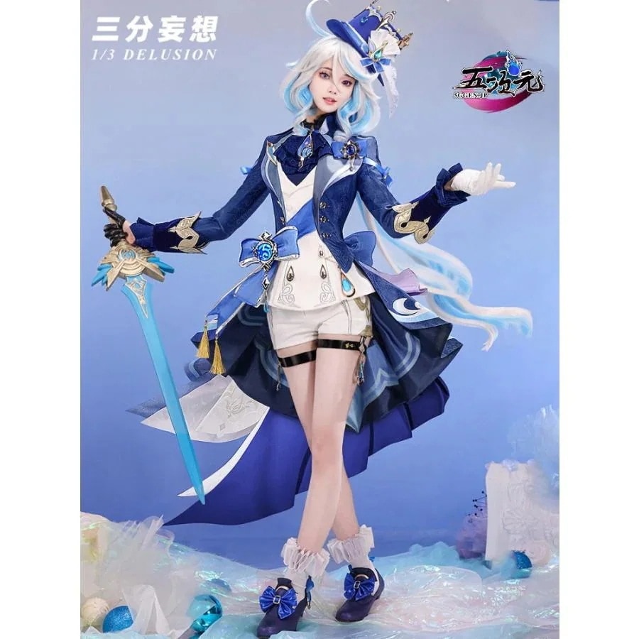 即納あり 三分妄想　原神　コスプレ　フリーナ・プネウマ　水神　衣装　ins大人気 ウィッグ　鞋　武器　髙!品!質