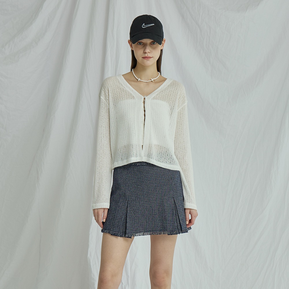 ONE BUTTON CARDIGAN(WHITE,GREEN,BLACK)