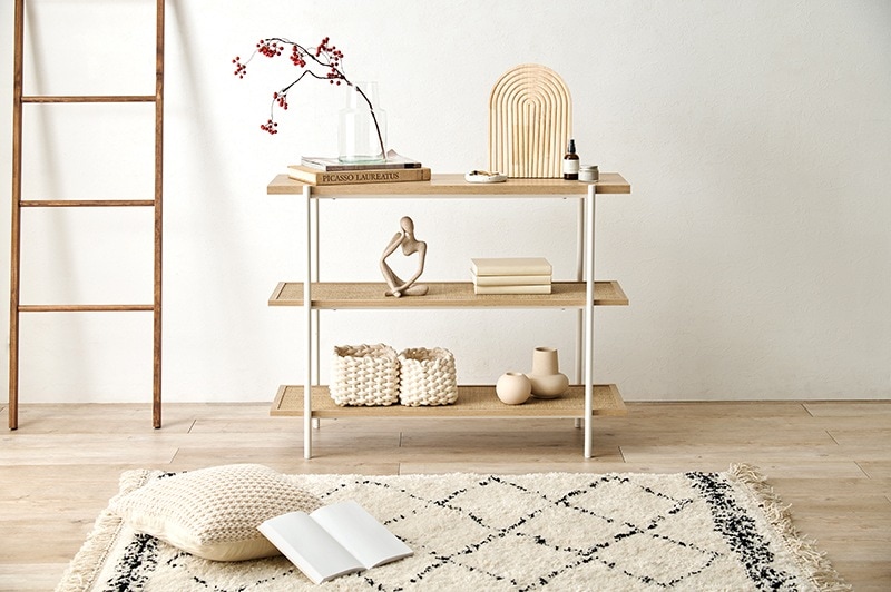 棚 ラック テレビ台 サイドテーブル 木製 ラタン調 省スペース おしゃれ 北欧 幅100cm