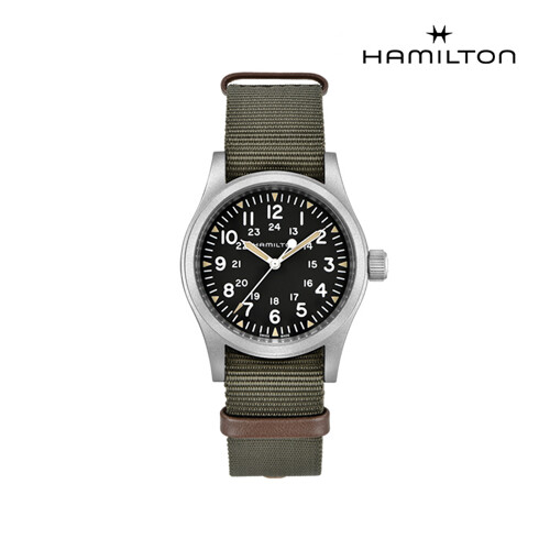 ハミルトン【ハミルトン】H69439931カーキフィールドメカニカル38mmダークダイヤルカーキナートストラップメンズ腕時計