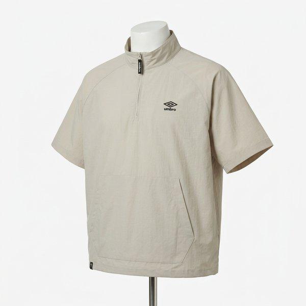 クラシック半袖スタンドネックアノラック BEIGE GREY UR124CWT31 BGY1