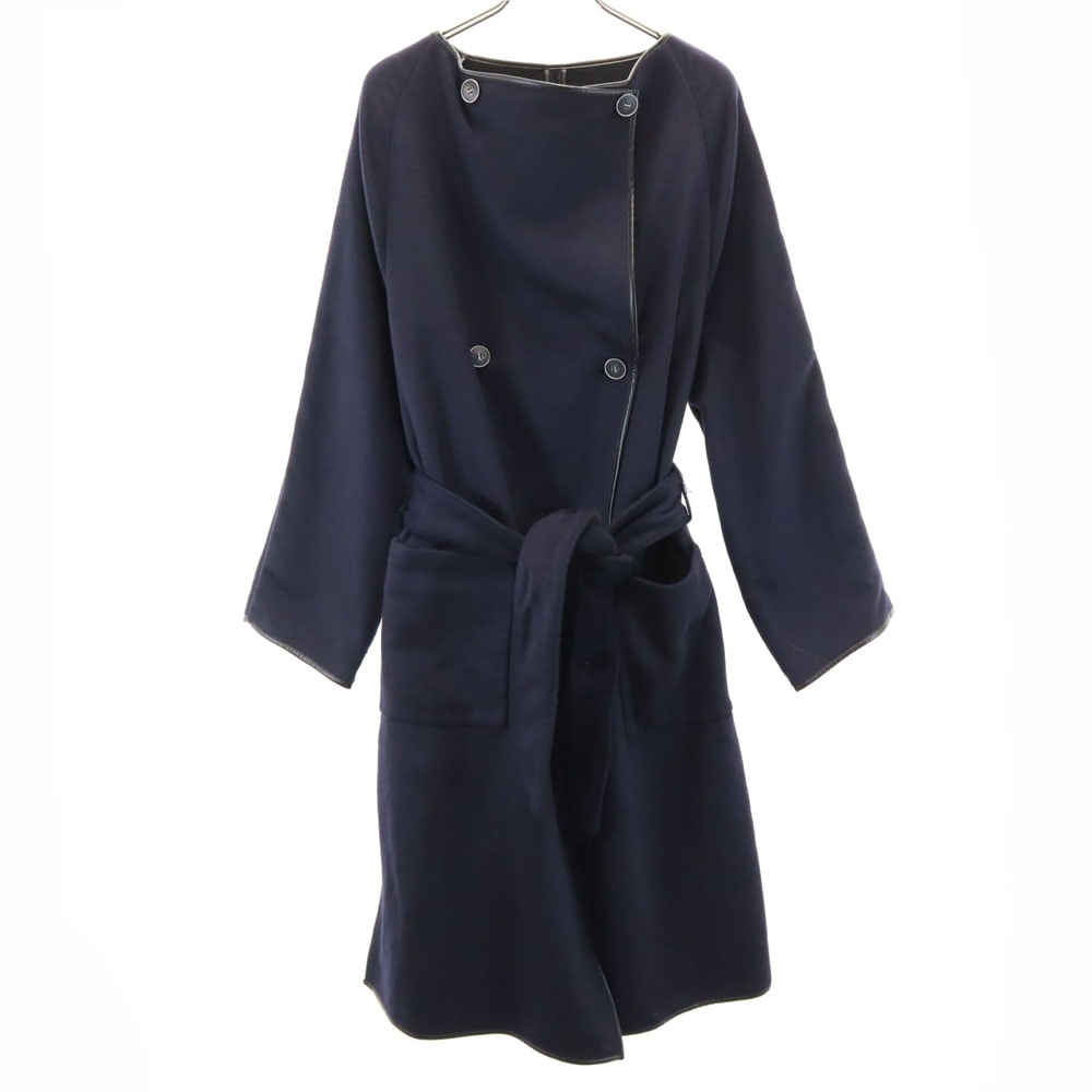 スリウム 長袖 気持ちを込めたリバーシブル ウールコート 38 ネイビー系 THURIUM レディース