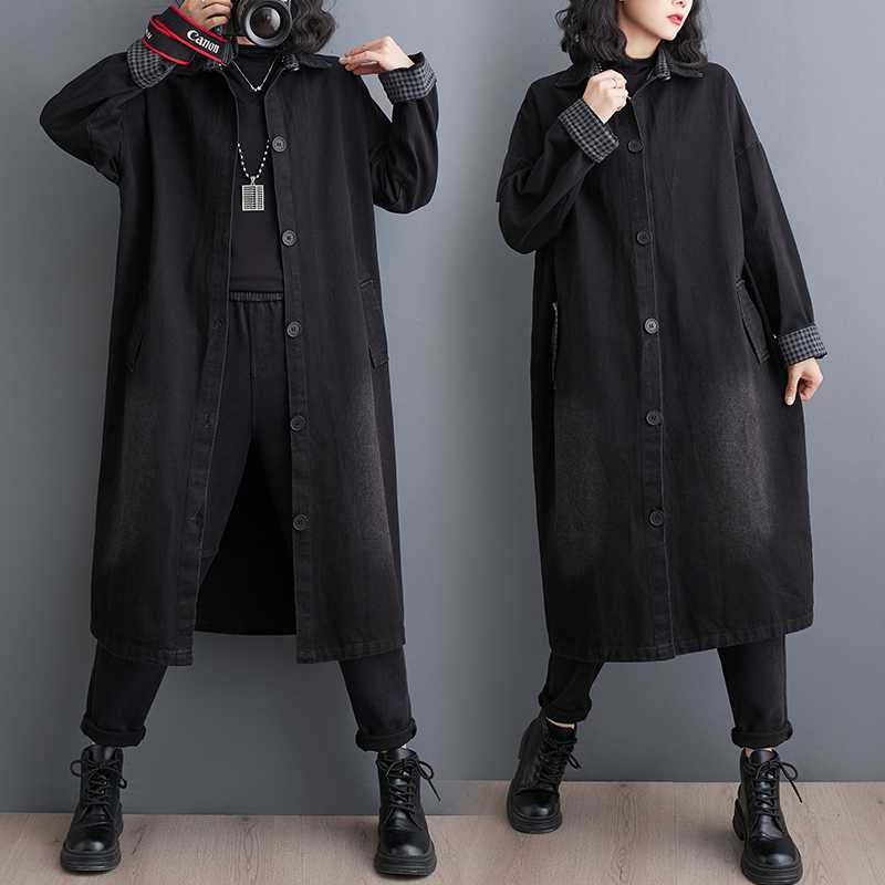 「ファットガール」 2024春 デニムワンピース 大きいサイズ レディース 体型カバー デニムカーディガン メガ割