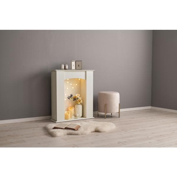 マントルピース 棚 ラック かわいい 白 おしゃれ 扉付き レトロ アンティーク エレガント 本棚 キャビネット ホワイト 3段