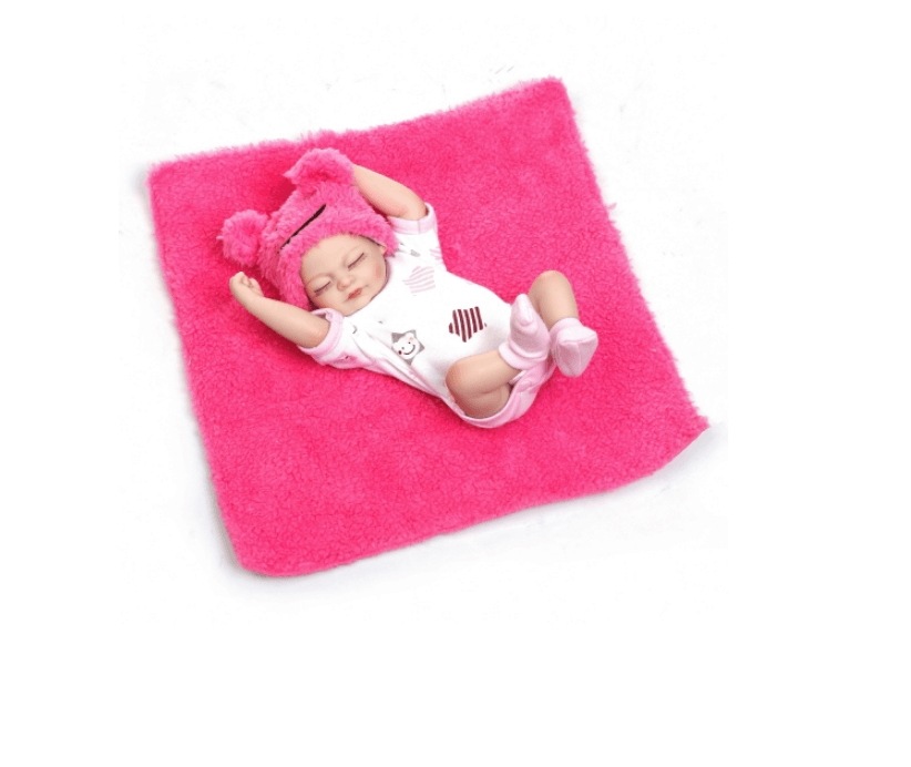 Reborn Baby Doll Baby Bath Toy Full Silicone Body Eyes Close Sleeping Baby doll With Clothes 10inch
