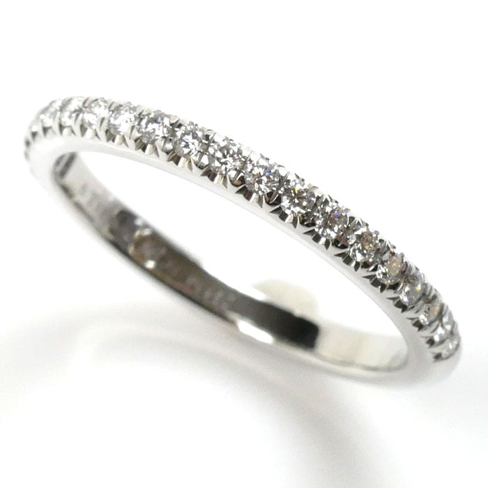 TIFFANY&Co. ティファニー Pt950プラチナ ソレスト ハーフサークル リング・指輪 ダイヤモンド 7.5号 2.7g レディース 中古 美品