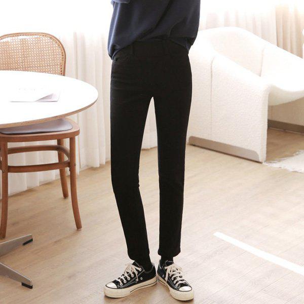 Hスタイル(MIZ)895裏起毛暖かスキニーパンツ 冬 女性 裏起毛 バンディングパンツ スラックス ストレートパンツ スキニー