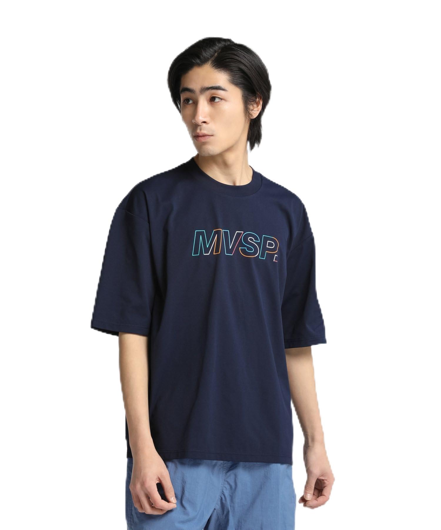 [ムーブスポーツ] Tシャツ デサント 半袖 SUNSCREEN スパンライク マルチカラー ビックシルエットシャツ ストレッチ 吸汗速乾 UVカット(UPF50+) サンスクリーン TOUGH 形態