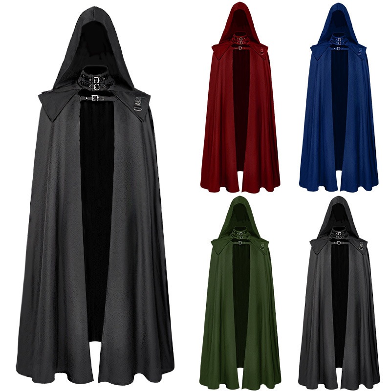 【24H時間限定特壳】中世フード付きコートゴシックコートロング塹壕ハロウィーン悪魔呪術師死マント長衣マント