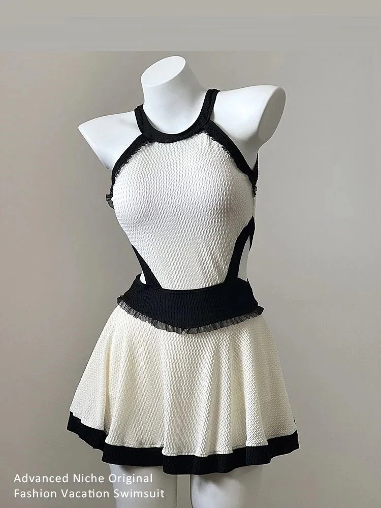 新作 水着 痩せて見える連体の保守鋼の輪が温泉リゾート水着を集めている 韓国ファッション