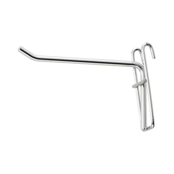 （まとめ）店研創意 ストア・エキスプレス スリムNフック φ5mm L10cm クロームメッキ 1パック（10本） (×10セット)