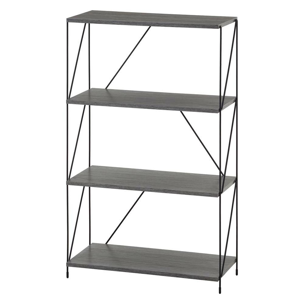 不二貿易 EZBO ワイヤーラック 4段 60幅 グレー 77553 組立簡単 収納 片付け インテリア リビング 家 居間 灰色