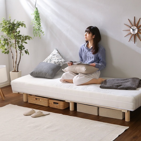 新発想で搬入も組立カンタン！やわらかな寝心地 脚付きロールマットレス ポケットコイルスプリング セミシングル