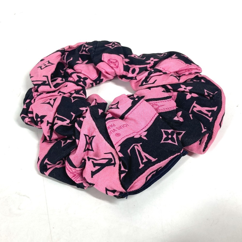 シュシュ M77400 シュシュ セット・コンフィデンシャル モノグラム 1点のみ ヘアアクセサリー ヘアゴム シルク ピンク