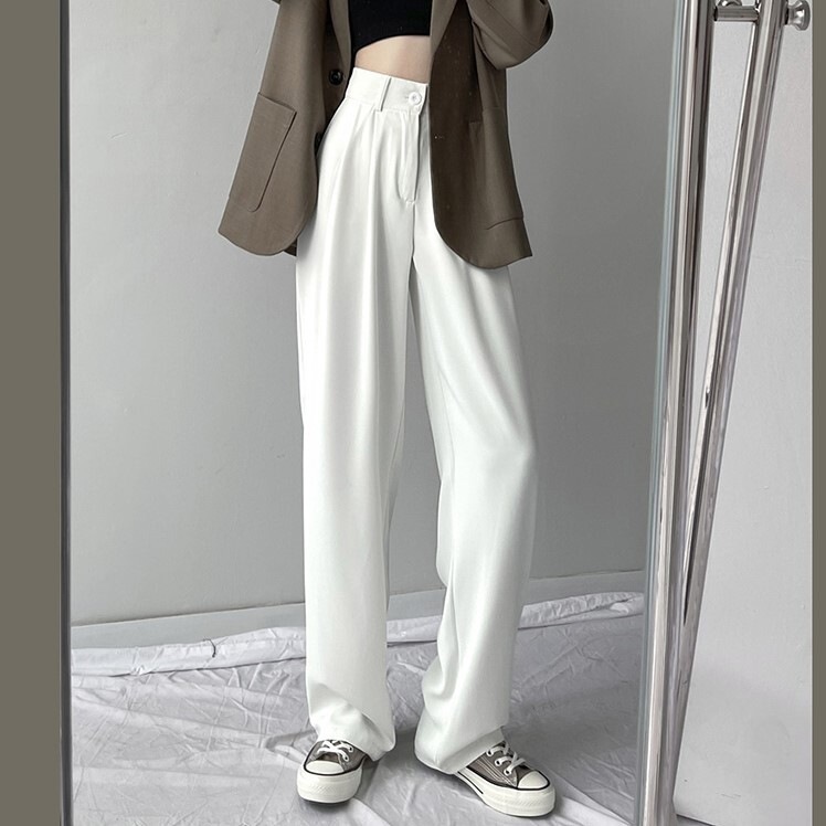 ボトムス パンツ ロング ロング丈 マキシ マキシ丈 ワイド ブラック ホワイト こなれ感 ラフ メンズライク ボーイッシュ 無地 春 夏 10代 20代 30代 個性的 S M L XL