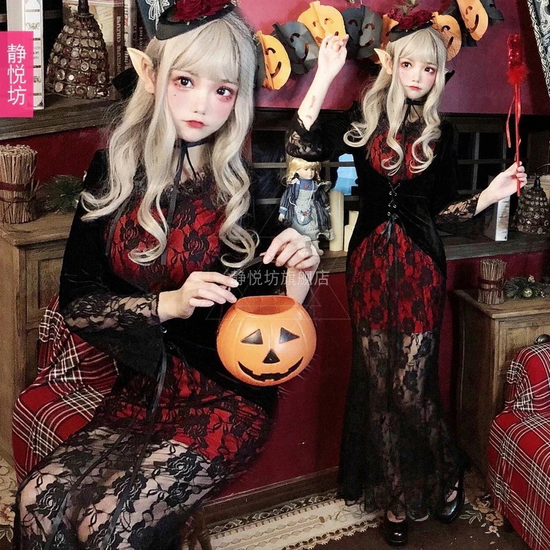 ハロウィンコスチューム大人女性ステージ衣装ヴァンパイアドレスゴースト花嫁ゾンビ衣装魔女バー衣装