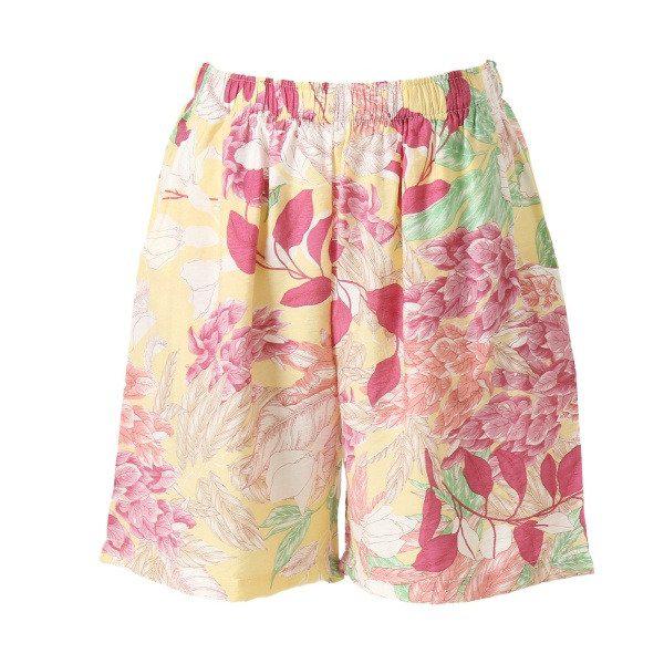 パステル花柄プリント 女性用ホームウェア パンツ YE(VEPS101W)_CA
