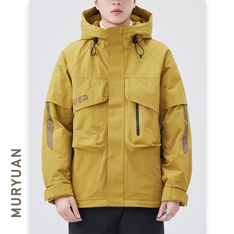 ホワイトグースダウン ダウンジャケット メンズ 新作 冬 トレンド ブランド 防寒 厚手 もこもこチャージジャケット