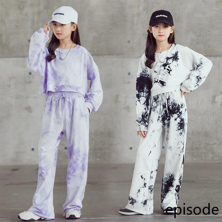 派キッズダンス衣ｔシャツズボンセットアップヒップホップ子服練習着ダンスウェアジュニア発表会ステージ衣女の子人気jazz