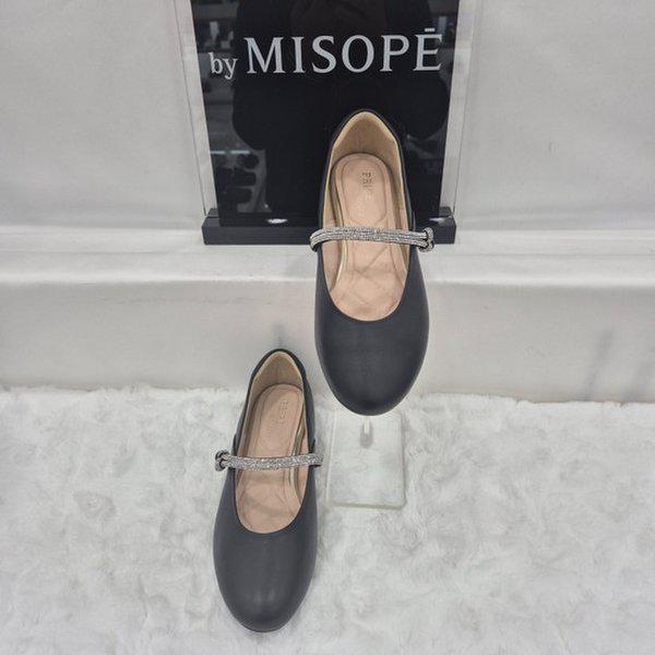 By 女性用宝石ストラップフラットシューズ 112HT435SZ004 BLACK 3 JJ