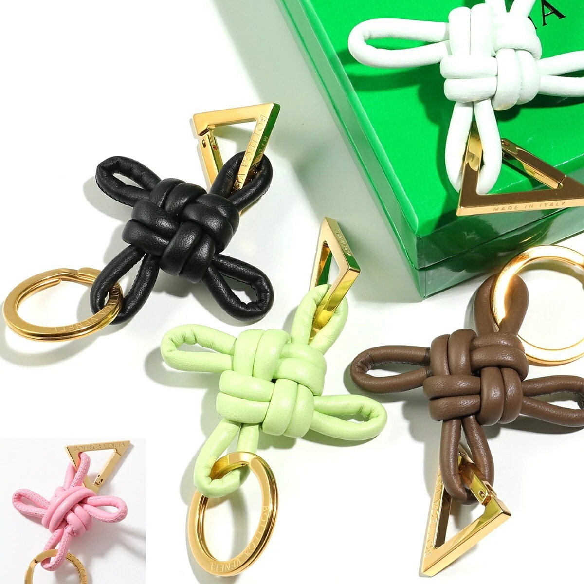 BOTTEGA VENETA ボッテガヴェネタ キーリング 619100 V0050 レディース トライアングル バックチャーム キーホルダー 619100V00508425